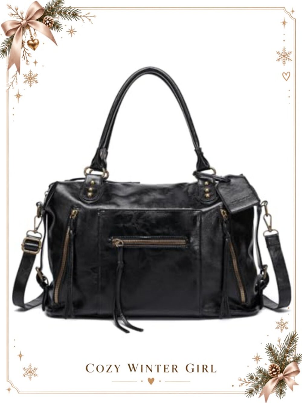 Vegan Leather Hobo Tote Bag Large Crossbody Shoulder Y2K Slouchy